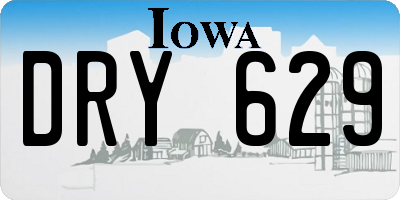 IA license plate DRY629