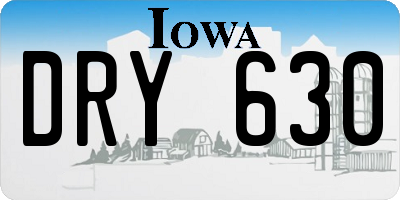 IA license plate DRY630