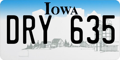 IA license plate DRY635