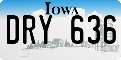 IA license plate DRY636