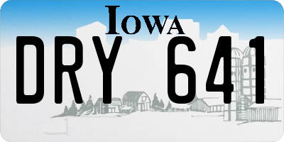 IA license plate DRY641
