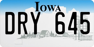 IA license plate DRY645