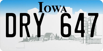 IA license plate DRY647