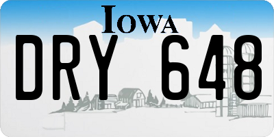 IA license plate DRY648