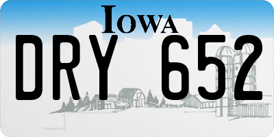 IA license plate DRY652