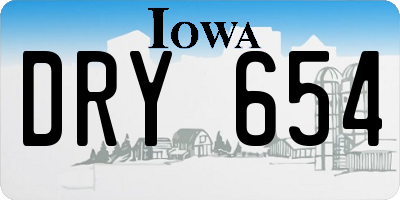 IA license plate DRY654
