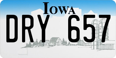 IA license plate DRY657