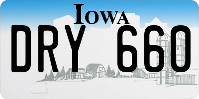 IA license plate DRY660