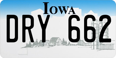 IA license plate DRY662