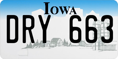 IA license plate DRY663