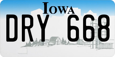 IA license plate DRY668