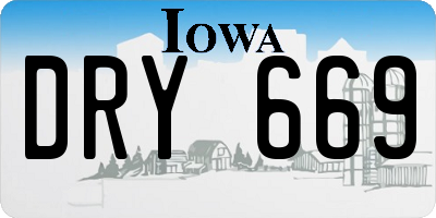 IA license plate DRY669