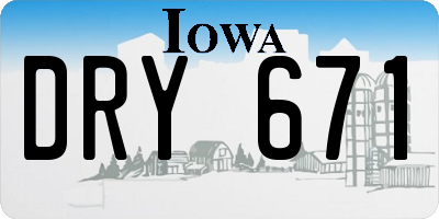 IA license plate DRY671