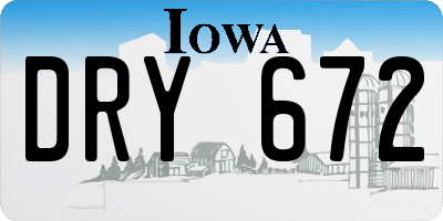 IA license plate DRY672