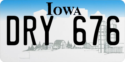 IA license plate DRY676