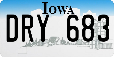 IA license plate DRY683