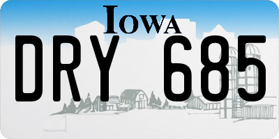 IA license plate DRY685