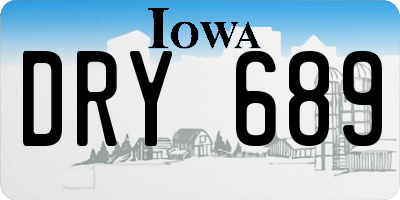 IA license plate DRY689