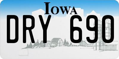 IA license plate DRY690