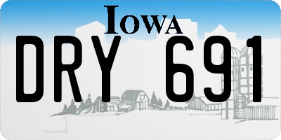 IA license plate DRY691