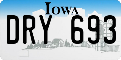 IA license plate DRY693