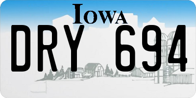 IA license plate DRY694