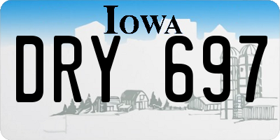 IA license plate DRY697