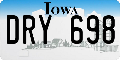 IA license plate DRY698