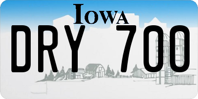 IA license plate DRY700