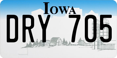 IA license plate DRY705