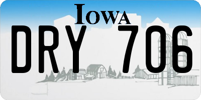 IA license plate DRY706