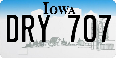 IA license plate DRY707