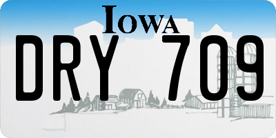 IA license plate DRY709