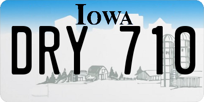 IA license plate DRY710