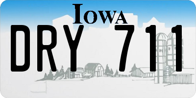 IA license plate DRY711