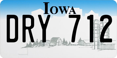 IA license plate DRY712
