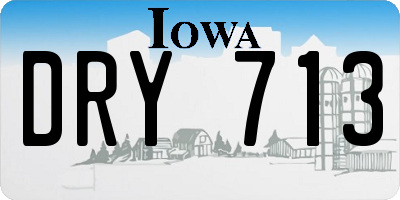 IA license plate DRY713