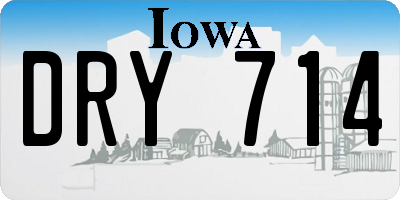 IA license plate DRY714