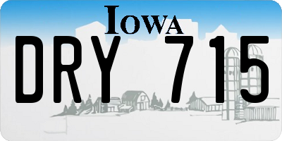 IA license plate DRY715