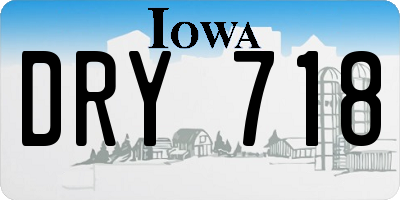 IA license plate DRY718