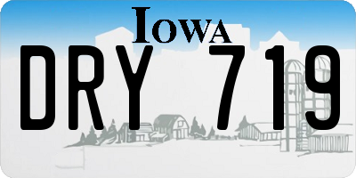 IA license plate DRY719