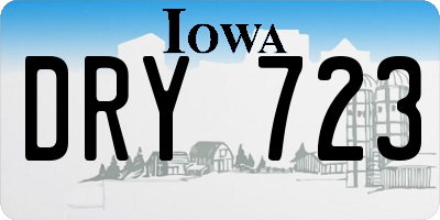 IA license plate DRY723