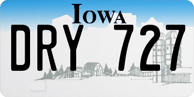 IA license plate DRY727