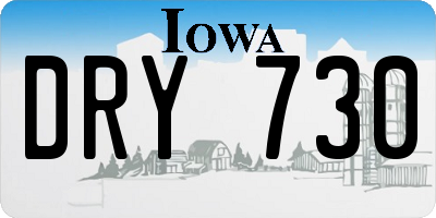 IA license plate DRY730