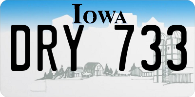 IA license plate DRY733