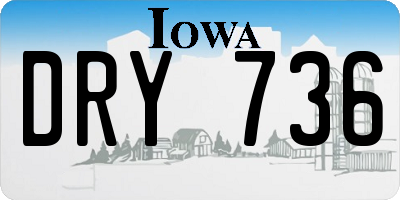 IA license plate DRY736