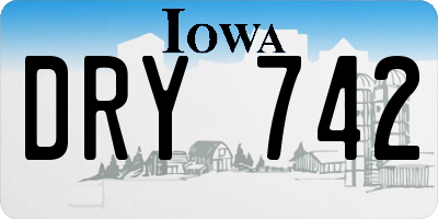 IA license plate DRY742