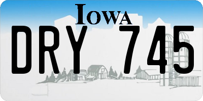 IA license plate DRY745