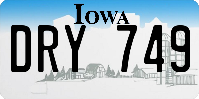 IA license plate DRY749