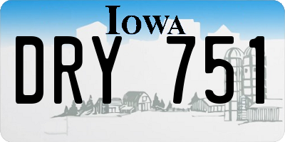 IA license plate DRY751